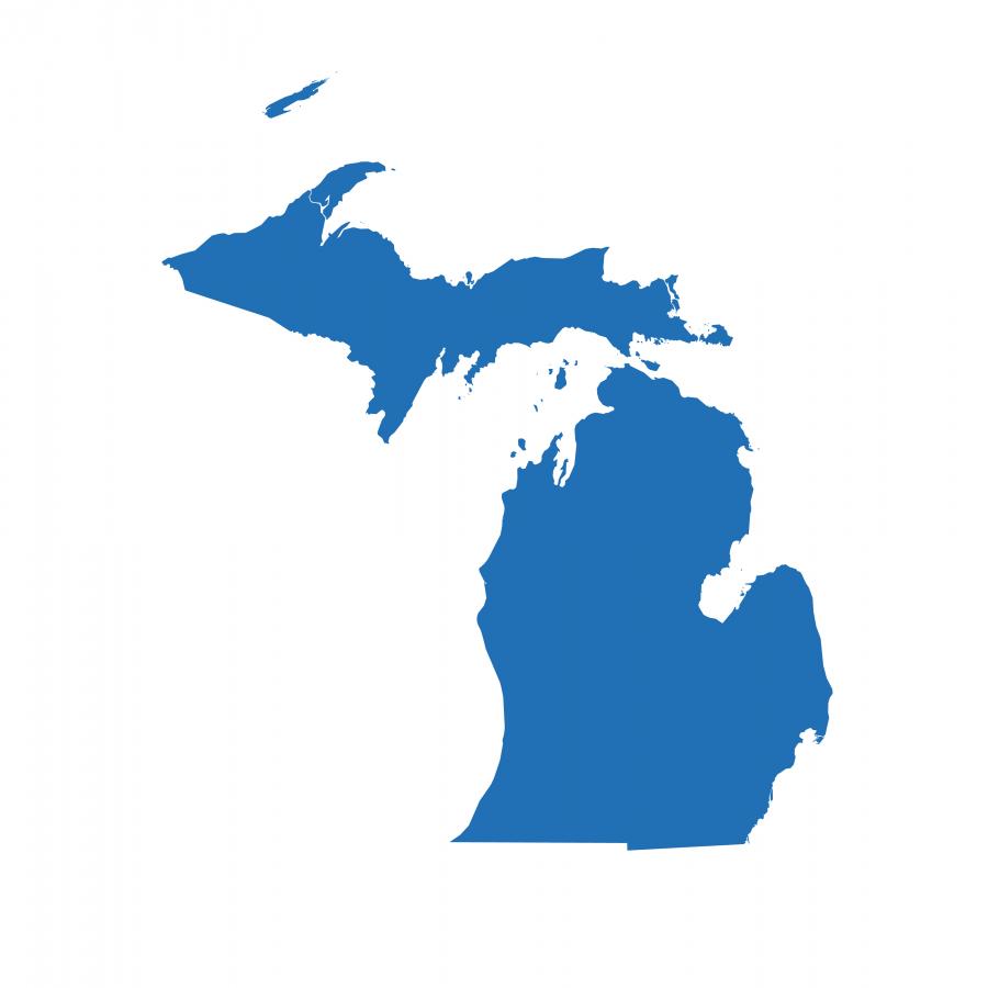 Outline of state of Michigan