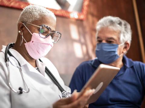 Doctor and patient during consultation.