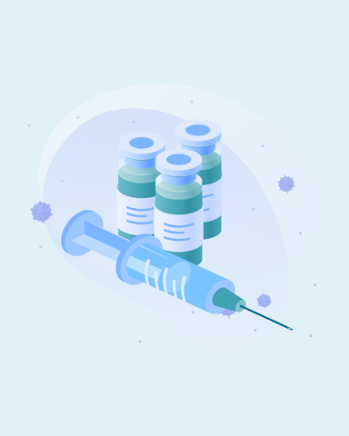 Illustration representing vaccine clinical trial.