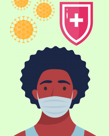 Illustration representing patient participating in clinical trial.