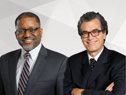 headshot photo of Gary H. Gibbons, M.D., Director National Heart, Lung, and Blood Institute, and Eliseo J. Pérez-Stable, M.D., Director National Institute on Minority Health and Health Disparities