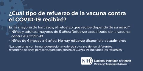 ¿Qué vacuna contra el COVID19 es mejor para las vacunas de refuerzo? Según su edad, la vacuna de refuerzo que reciba puede ser diferente.