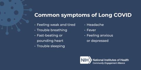 Common symptoms of Long COVID