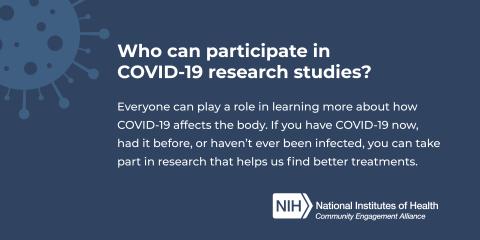 Who can participate in COVID-19 research studies?