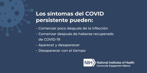 Los síntomas del COVID persistent pueden