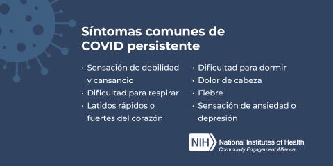 Síntomas comunes de COVID persistente