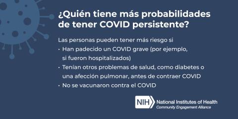 ¿Quién tiene más probabilidades de tener COVID persistente?