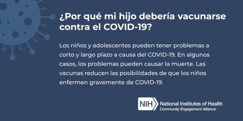 ¿Por qué mi hijo debería vacunarse contra el COVID-19?
