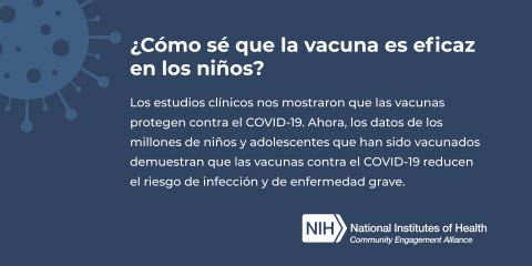 ¿Cómo sé que la vacuna es eficaz en los niños?