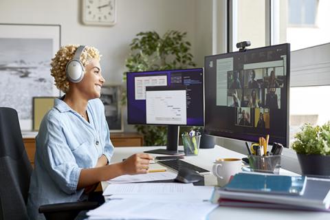 Woman at computer